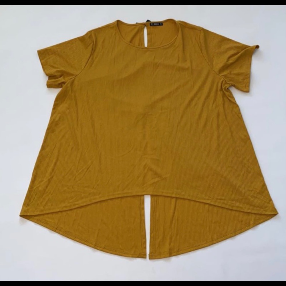 Plus High Low Hem Split Bow Back Tee
